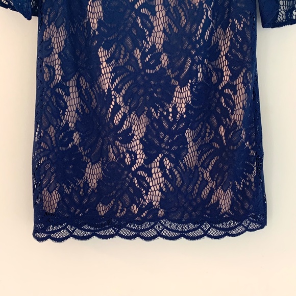 Lilly Pulitzer Womens M Navy Lace Cocktail Dress Elegant Classic Sophisticated - Picture 6 of 16